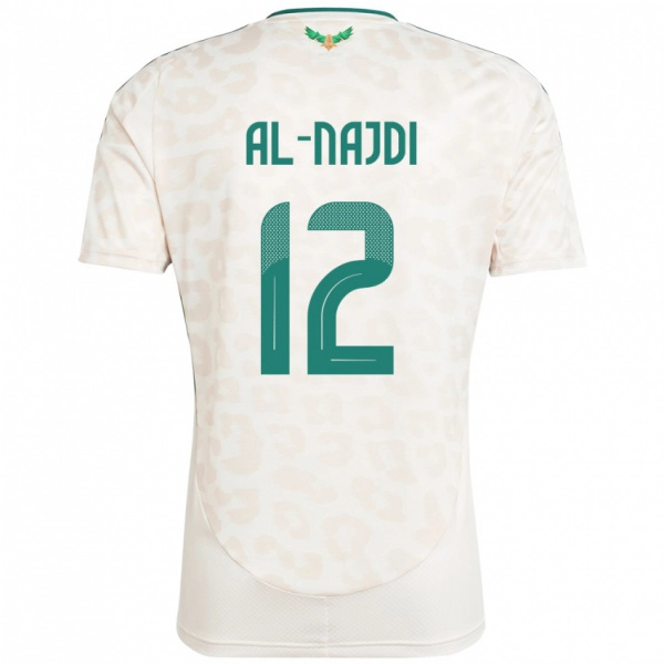 נשים ערב הסעודית Salem Al-Najdi #12 לָבָן הרחק ג'רזי 24-26 חולצה קצרה