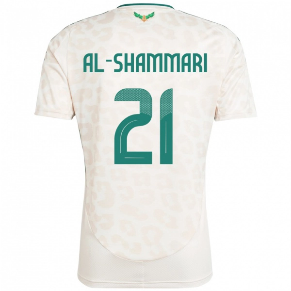 נשים ערב הסעודית Musaed Al-Shammari #21 לָבָן הרחק ג'רזי 24-26 חולצה קצרה