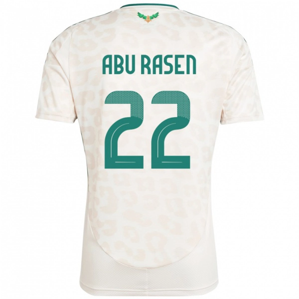נשים ערב הסעודית Ahmad Abu Rasen #22 לָבָן הרחק ג'רזי 24-26 חולצה קצרה