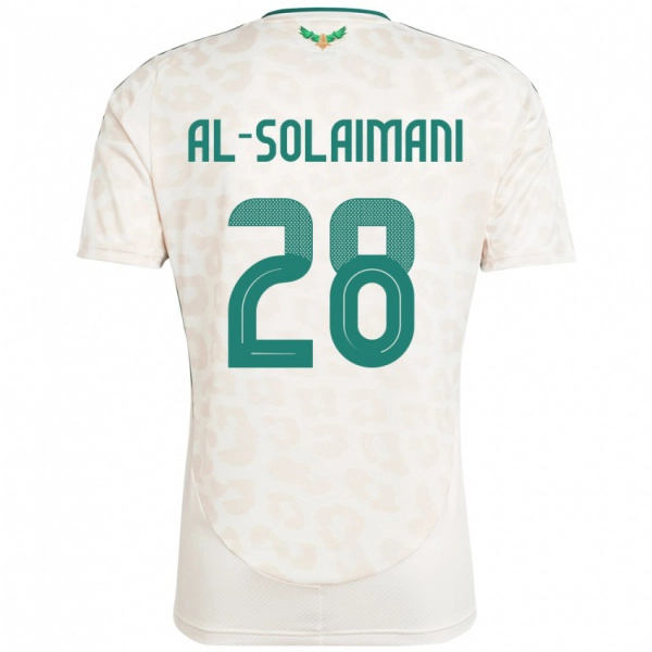 נשים ערב הסעודית Solaiman Al-Solaimani #28 לָבָן הרחק ג'רזי 24-26 חולצה קצרה