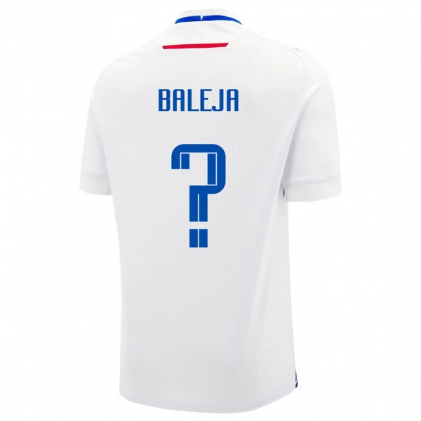 נשים סלובקיה Patrik Baleja #0 לָבָן הרחק ג'רזי 24-26 חולצה קצרה