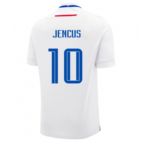 נשים סלובקיה Martin Jencus #10 לָבָן הרחק ג'רזי 24-26 חולצה קצרה