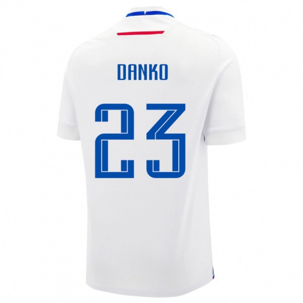 נשים סלובקיה Adam Danko #23 לָבָן הרחק ג'רזי 24-26 חולצה קצרה