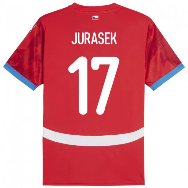 ילדים צ'כיה Patrik Jurasek #17 אָדוֹם ג'רזי ביתית 24-26 חולצה קצרה