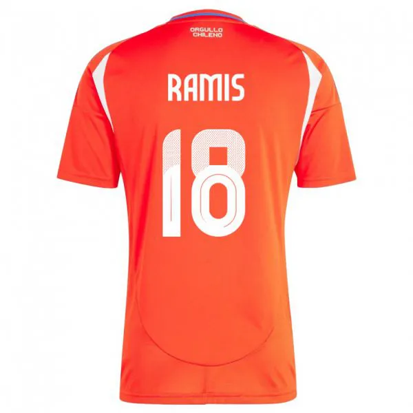 ילדים צ'ילה Oliver Ramis #18 אָדוֹם ג'רזי ביתית 24-26 חולצה קצרה