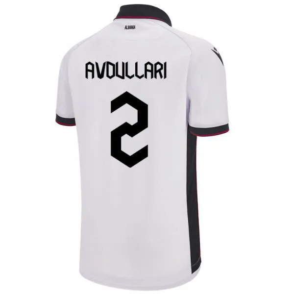 ילדים אלבניה Davide Avdullari #2 לבן הרחק ג'רזי 24-26 חולצה קצרה