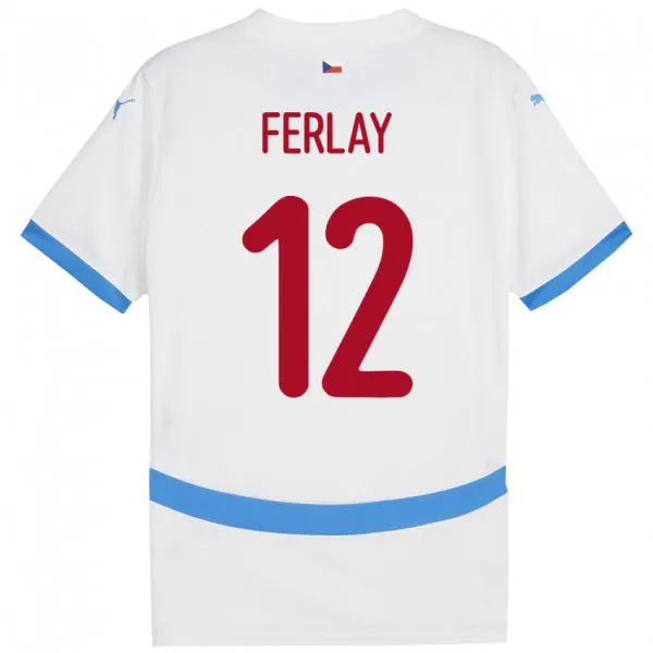 ילדים צ'כיה Ruben Ferlay #12 לבן הרחק ג'רזי 24-26 חולצה קצרה