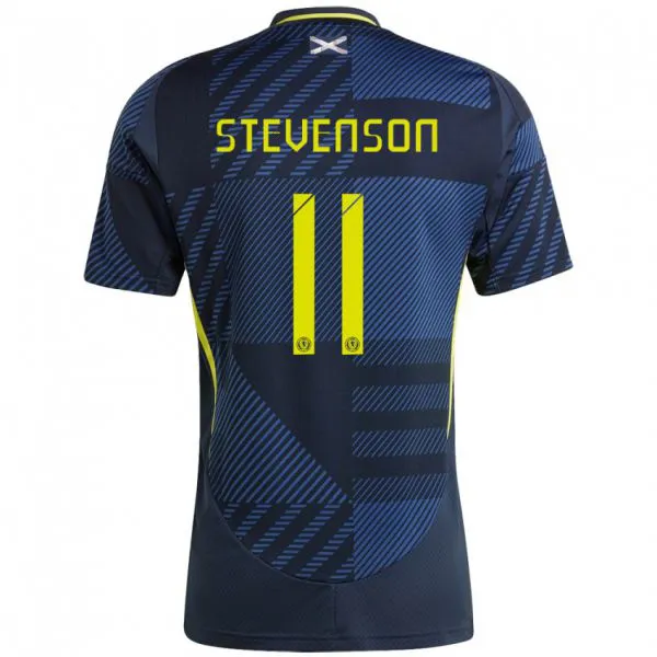 גברים סקוטלנד Gus Stevenson #11 כחול כהה ג'רזי ביתית 24-26 חולצה קצרה