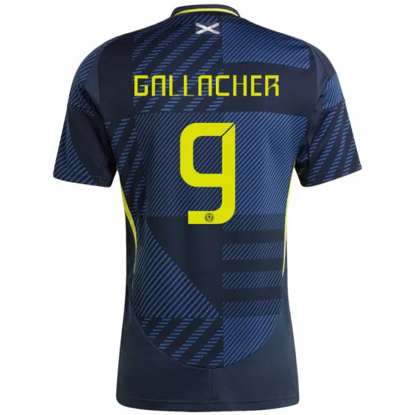 גברים סקוטלנד Amy Gallacher #9 כחול כהה ג'רזי ביתית 24-26 חולצה קצרה