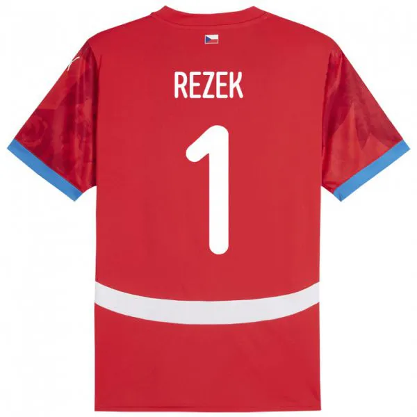 גברים צ'כיה Adam Rezek #1 אָדוֹם ג'רזי ביתית 24-26 חולצה קצרה