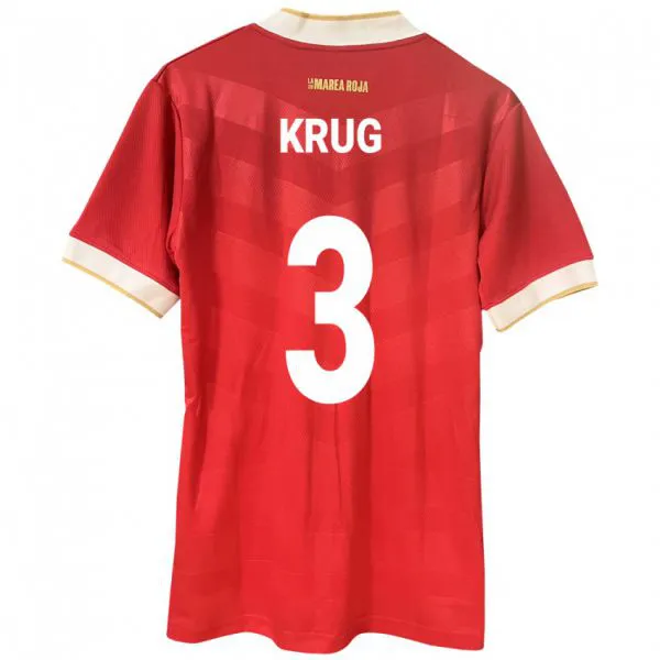 גברים פנמה Martín Krug #3 אָדוֹם ג'רזי ביתית 24-26 חולצה קצרה