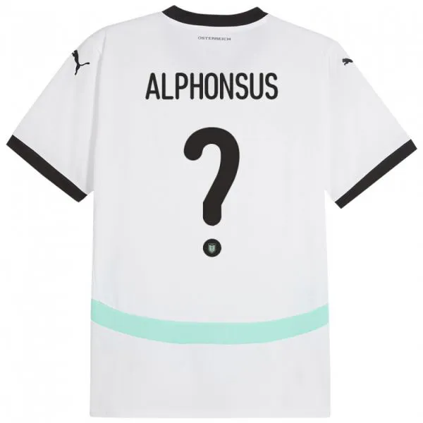 גברים אוסטריה Marcel Alphonsus #0 לבן הרחק ג'רזי 24-26 חולצה קצרה