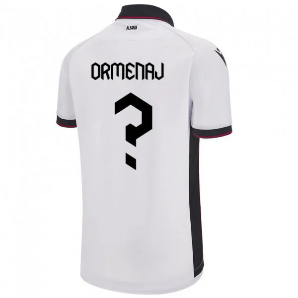 גברים אלבניה Orgest Ormenaj #0 לבן הרחק ג'רזי 24-26 חולצה קצרה