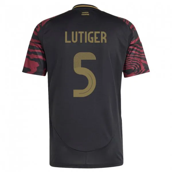 גברים פרו Rafael Lutiger #5 שָׁחוֹר הרחק ג'רזי 24-26 חולצה קצרה