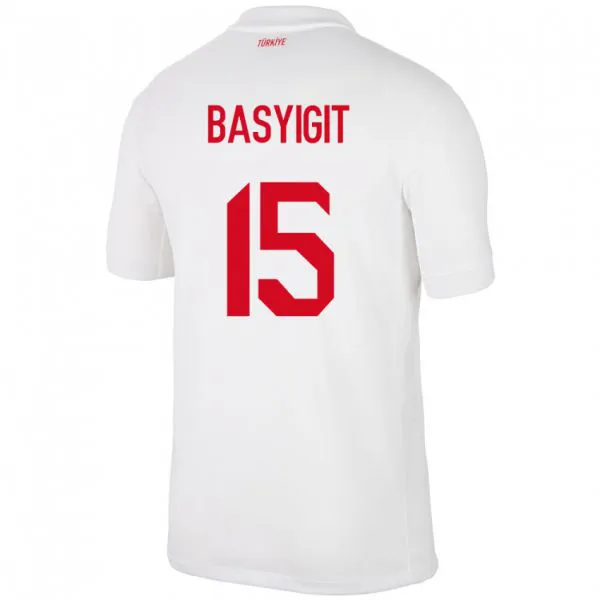 נשים טורקיה Emirhan Başyiğit #15 לבן ג'רזי ביתית 24-26 חולצה קצרה