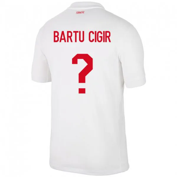 נשים טורקיה Can Bartu Çığır #0 לבן ג'רזי ביתית 24-26 חולצה קצרה
