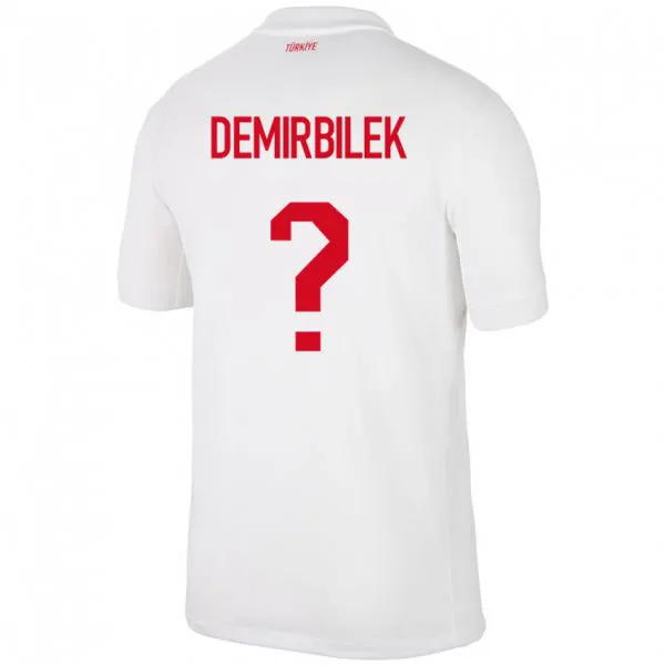 נשים טורקיה Ali Demirbilek #0 לבן ג'רזי ביתית 24-26 חולצה קצרה
