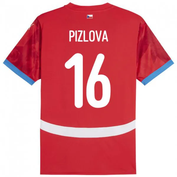 נשים צ'כיה Ivana Pižlová #16 אָדוֹם ג'רזי ביתית 24-26 חולצה קצרה