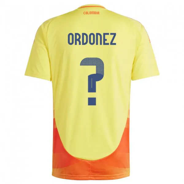 נשים קולומביה Willian Ordóñez #0 צהוב ג'רזי ביתית 24-26 חולצה קצרה