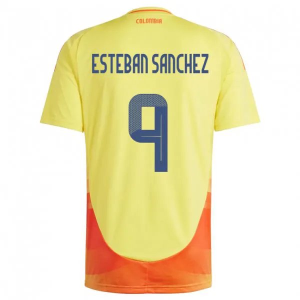 נשים קולומביה Juan Esteban Sánchez #9 צהוב ג'רזי ביתית 24-26 חולצה קצרה