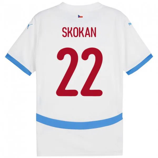 נשים צ'כיה Vitek Skokan #22 לבן הרחק ג'רזי 24-26 חולצה קצרה