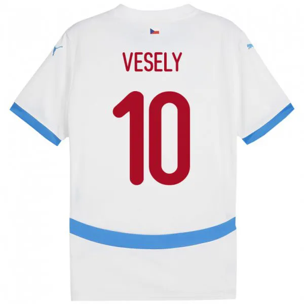 נשים צ'כיה David Vesely #10 לבן הרחק ג'רזי 24-26 חולצה קצרה