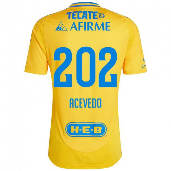 ילדים José Acevedo #202 זהב צהוב ג'רזי ביתית 2024/25 חולצה קצרה
