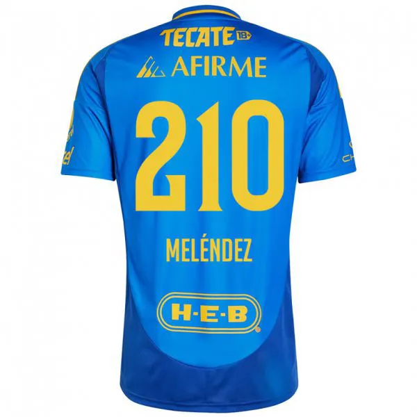 ילדים Marcelo Meléndez #210 כחול צהוב הרחק ג'רזי 2024/25 חולצה קצרה