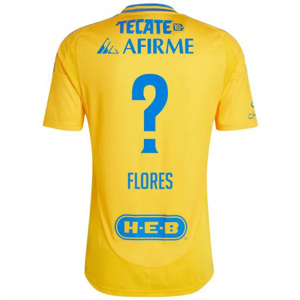 גברים Hernán Flores #0 זהב צהוב ג'רזי ביתית 2024/25 חולצה קצרה
