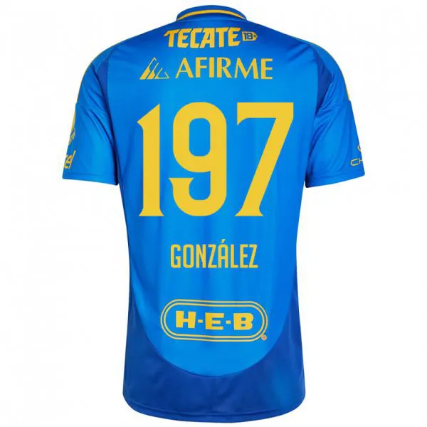 גברים Germán González #197 כחול צהוב הרחק ג'רזי 2024/25 חולצה קצרה