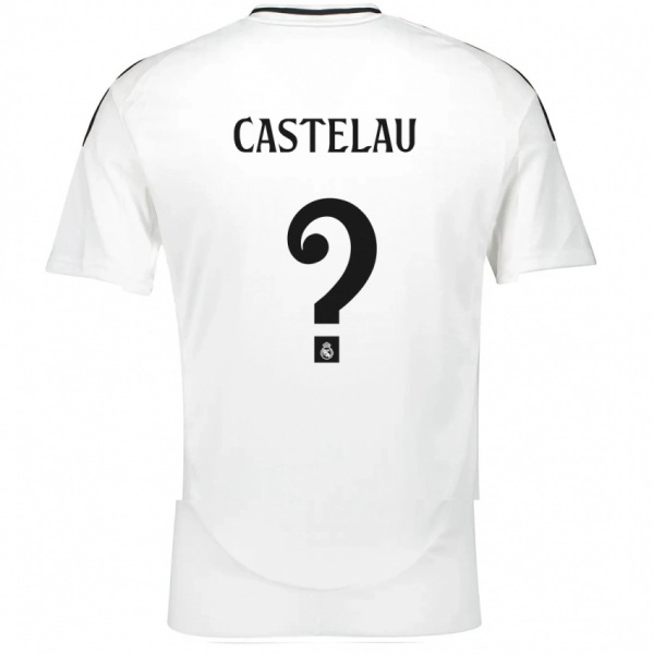 ילדים Alber Castelau #0 לָבָן ג'רזי ביתית 2024/25 חולצה קצרה