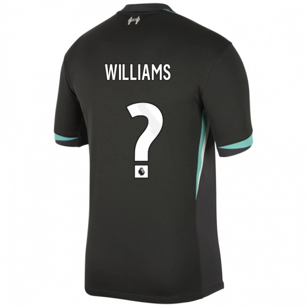 ילדים Cameron Williams #0 שחור אנתרציט לבן הרחק ג'רזי 2024/25 חולצה קצרה