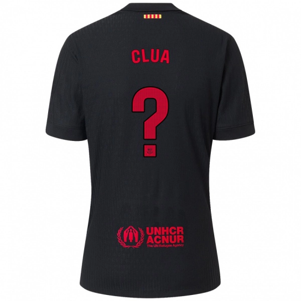 ילדים Genís Clua #0 שחור אדום הרחק ג'רזי 2024/25 חולצה קצרה