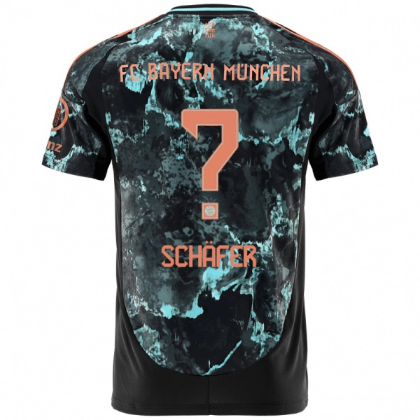 ילדים Luis Schäfer #0 שָׁחוֹר הרחק ג'רזי 2024/25 חולצה קצרה