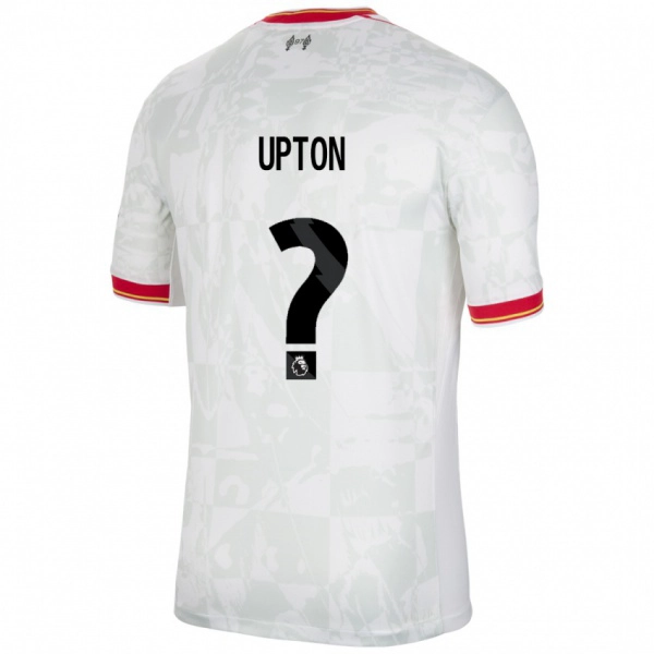 ילדים Joe Upton #0 לבן אדום שחור ג'רזי קיט שלישי 2024/25 חולצה קצרה