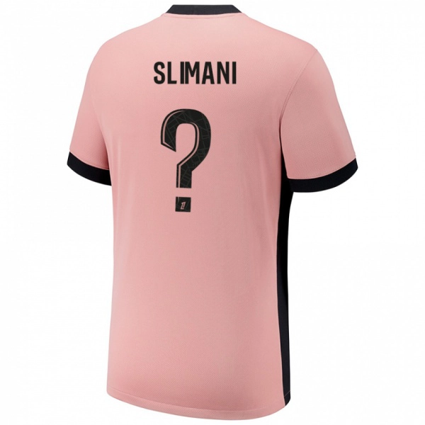 ילדים Yacine Slimani #0 ורוד חלודה ג'רזי קיט שלישי 2024/25 חולצה קצרה