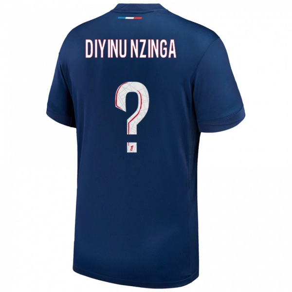 גברים Vainqueur Diyinu Nzinga #0 כחול נייבי לבן ג'רזי ביתית 2024/25 חולצה קצרה