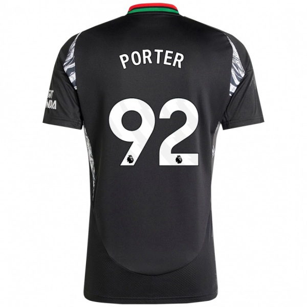 גברים Jack Porter #92 שָׁחוֹר הרחק ג'רזי 2024/25 חולצה קצרה