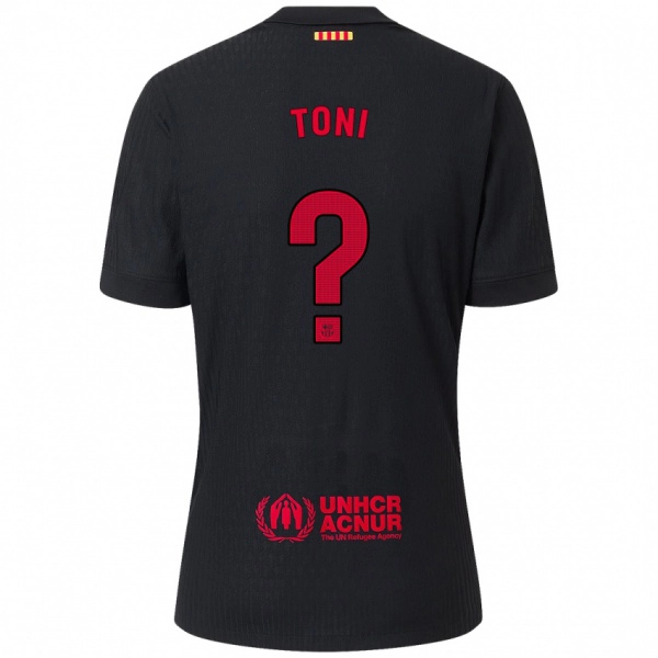 גברים Toni Fernández #0 שחור אדום הרחק ג'רזי 2024/25 חולצה קצרה