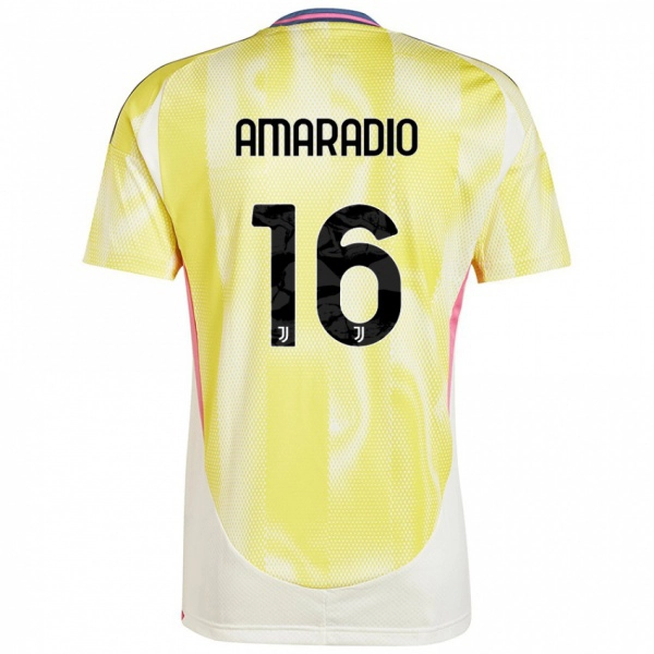 גברים Luca Amaradio #16 צהוב סולארי הרחק ג'רזי 2024/25 חולצה קצרה