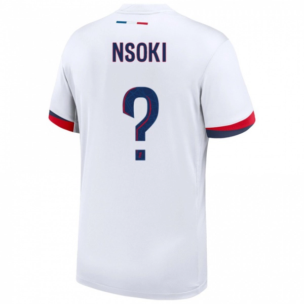 גברים Noah Nsoki #0 לבן כחול אדום הרחק ג'רזי 2024/25 חולצה קצרה