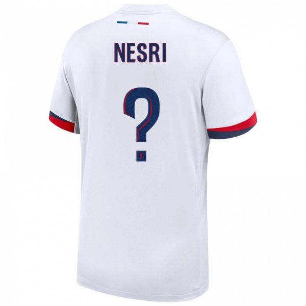 גברים Yanis Nesri #0 לבן כחול אדום הרחק ג'רזי 2024/25 חולצה קצרה