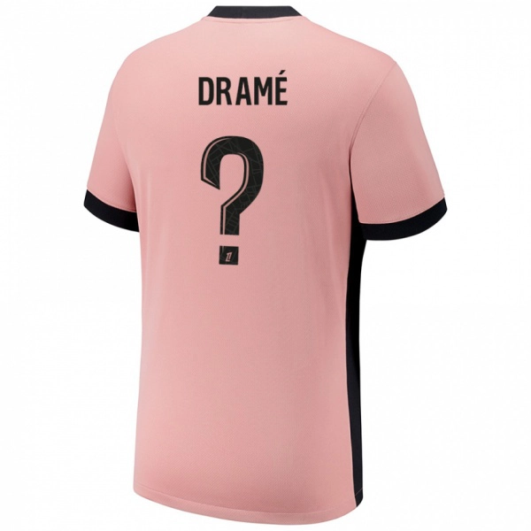 גברים Abdou Dramé #0 ורוד חלודה ג'רזי קיט שלישי 2024/25 חולצה קצרה