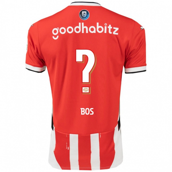 נשים Floris Bos #0 אדום לבן ג'רזי ביתית 2024/25 חולצה קצרה