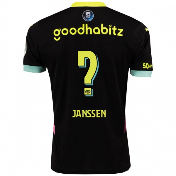 נשים Niek Janssen #0 שחור צהוב הרחק ג'רזי 2024/25 חולצה קצרה