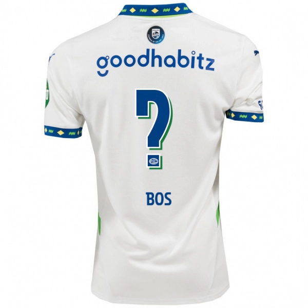 נשים Floris Bos #0 לבן כחול כהה ג'רזי קיט שלישי 2024/25 חולצה קצרה