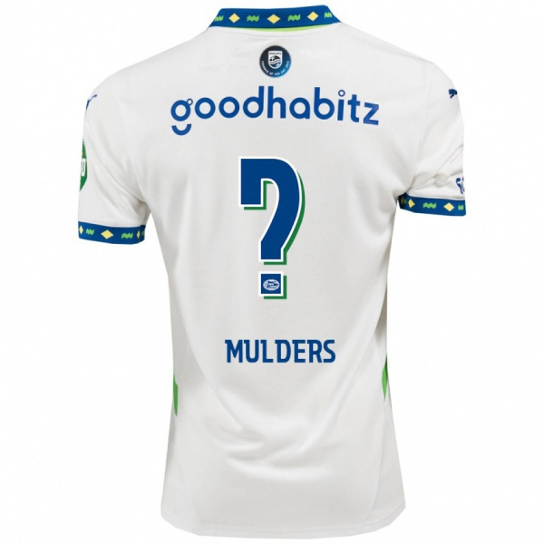 נשים Boet Mulders #0 לבן כחול כהה ג'רזי קיט שלישי 2024/25 חולצה קצרה