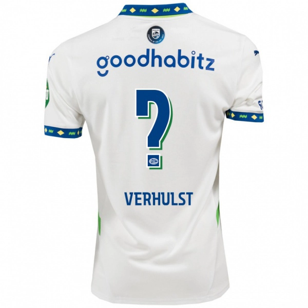 נשים Gino Verhulst #0 לבן כחול כהה ג'רזי קיט שלישי 2024/25 חולצה קצרה