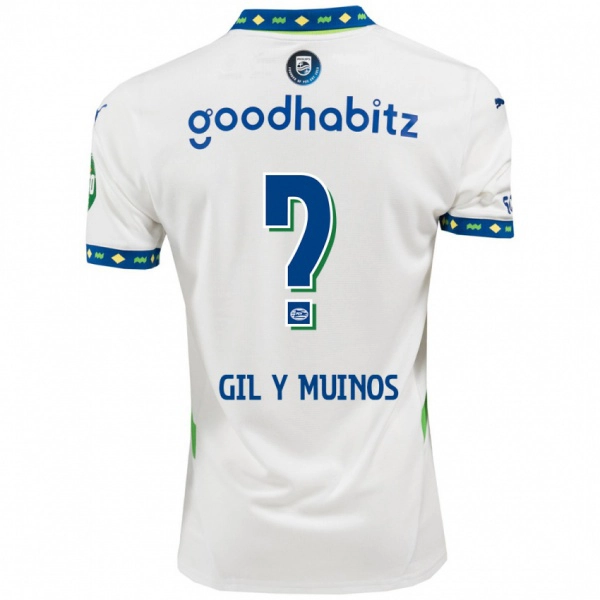 נשים Yaël Gil Y Muiños #0 לבן כחול כהה ג'רזי קיט שלישי 2024/25 חולצה קצרה