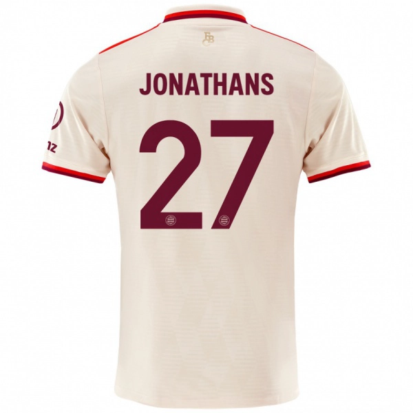 נשים דוד ג'ונתנס #27 פִּשׁתָן ג'רזי קיט שלישי 2024/25 חולצה קצרה